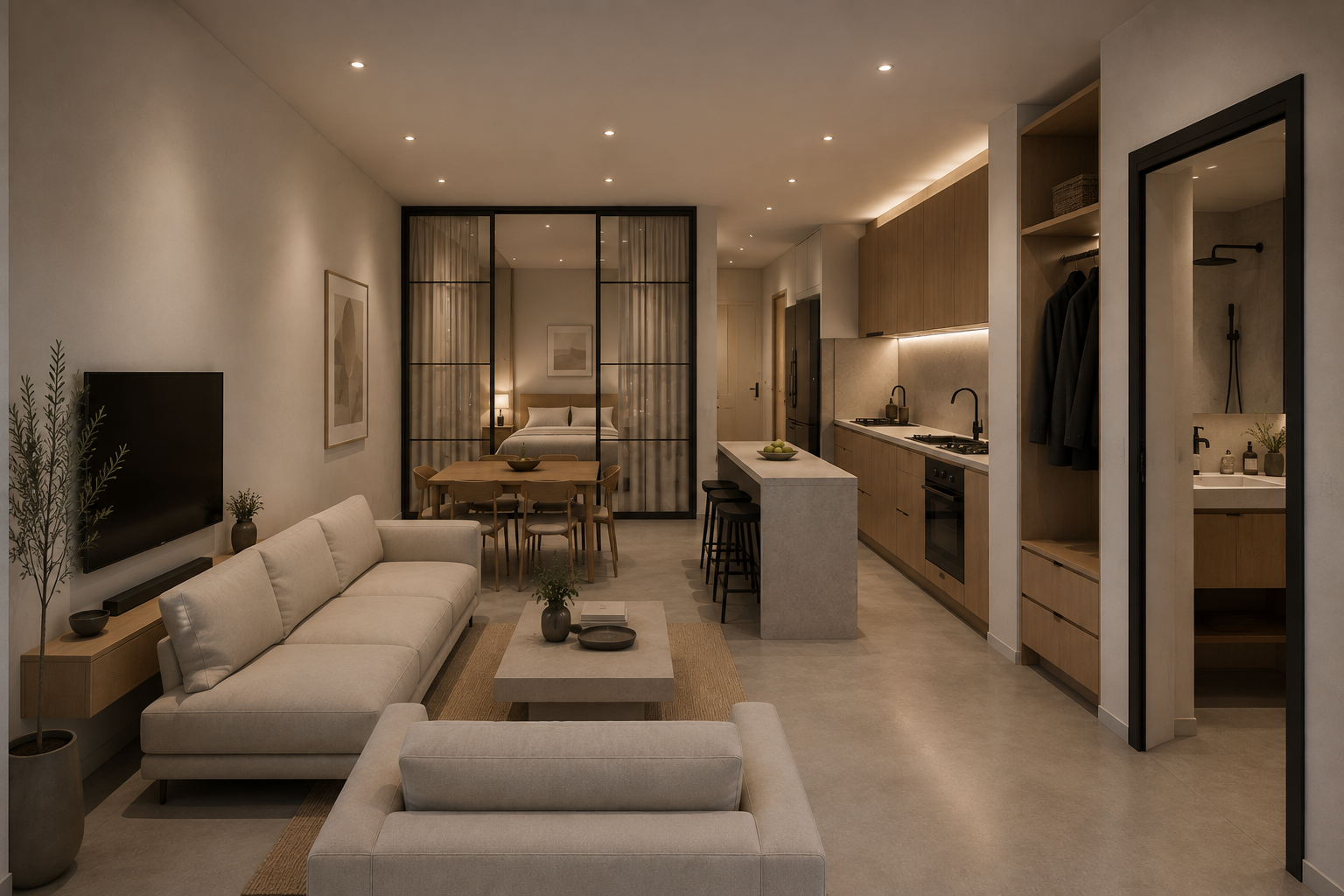 41,70 m² daire — önerilen iç mekân tasarımı